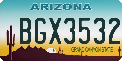 AZ license plate BGX3532