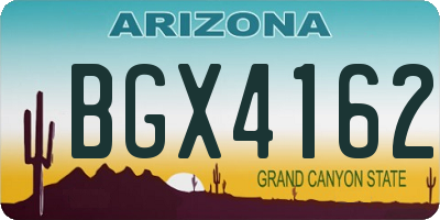 AZ license plate BGX4162