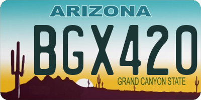 AZ license plate BGX420