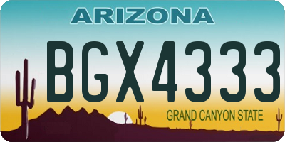 AZ license plate BGX4333