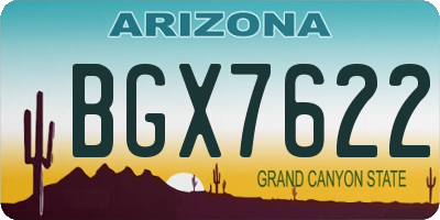 AZ license plate BGX7622