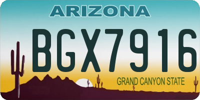 AZ license plate BGX7916