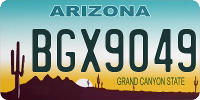 AZ license plate BGX9049