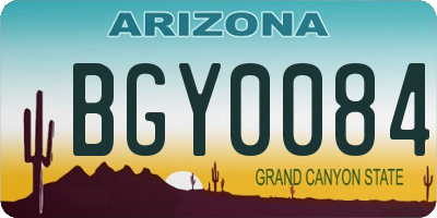 AZ license plate BGY0084