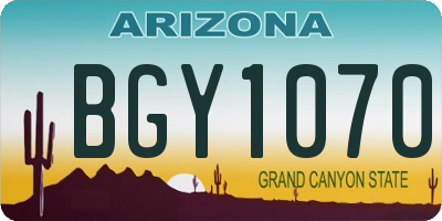AZ license plate BGY1070
