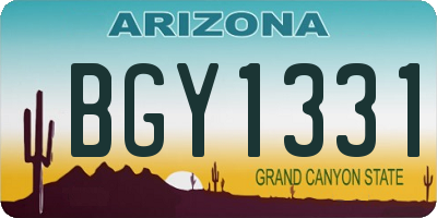 AZ license plate BGY1331