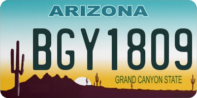 AZ license plate BGY1809