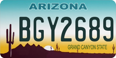 AZ license plate BGY2689