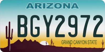 AZ license plate BGY2972