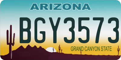 AZ license plate BGY3573