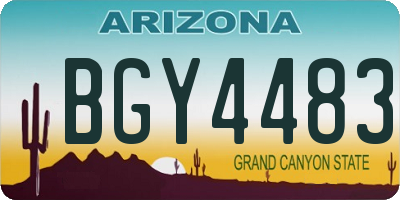 AZ license plate BGY4483