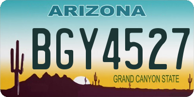 AZ license plate BGY4527