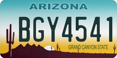 AZ license plate BGY4541