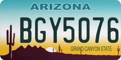 AZ license plate BGY5076