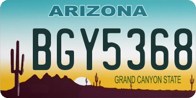 AZ license plate BGY5368