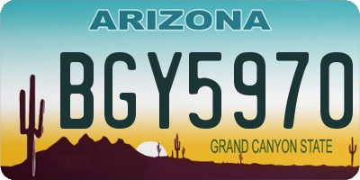 AZ license plate BGY5970