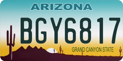 AZ license plate BGY6817