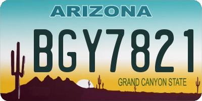 AZ license plate BGY7821