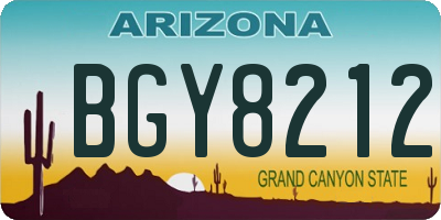 AZ license plate BGY8212
