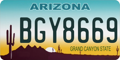 AZ license plate BGY8669