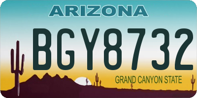 AZ license plate BGY8732