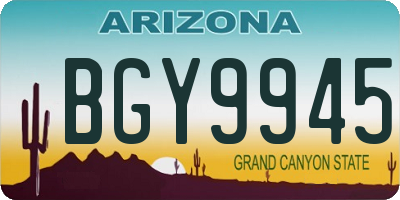 AZ license plate BGY9945
