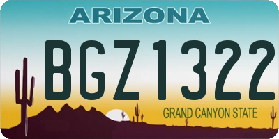 AZ license plate BGZ1322