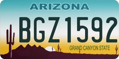 AZ license plate BGZ1592