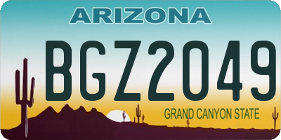 AZ license plate BGZ2049