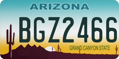 AZ license plate BGZ2466