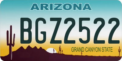AZ license plate BGZ2522