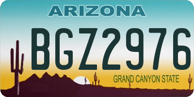 AZ license plate BGZ2976