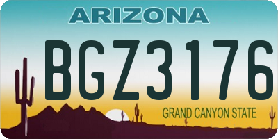 AZ license plate BGZ3176