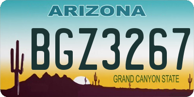 AZ license plate BGZ3267
