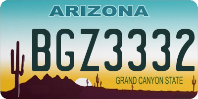 AZ license plate BGZ3332