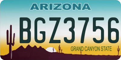 AZ license plate BGZ3756