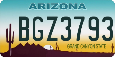 AZ license plate BGZ3793