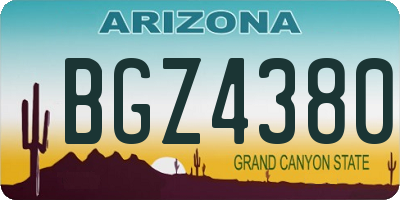 AZ license plate BGZ4380