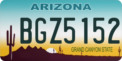 AZ license plate BGZ5152