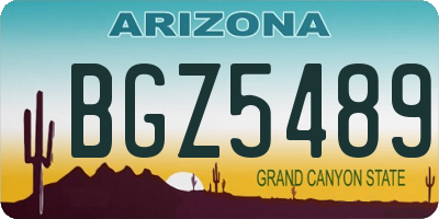 AZ license plate BGZ5489