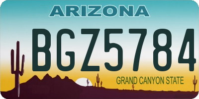 AZ license plate BGZ5784