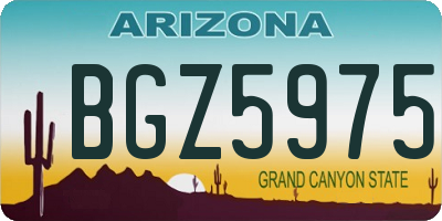 AZ license plate BGZ5975
