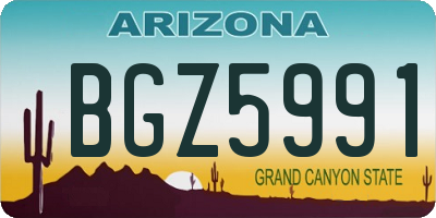 AZ license plate BGZ5991