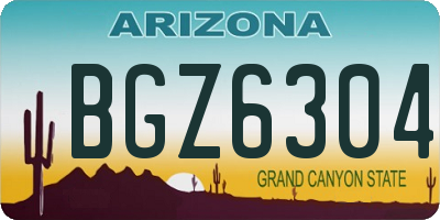 AZ license plate BGZ6304