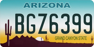 AZ license plate BGZ6399