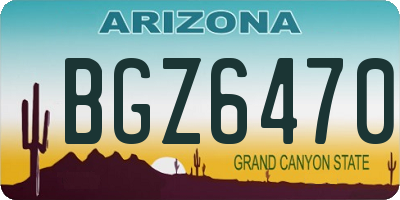 AZ license plate BGZ6470