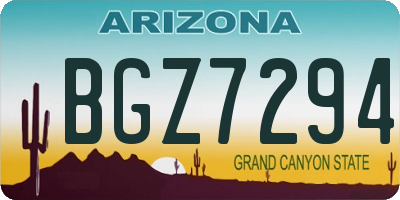 AZ license plate BGZ7294