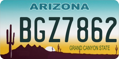 AZ license plate BGZ7862