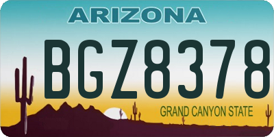 AZ license plate BGZ8378