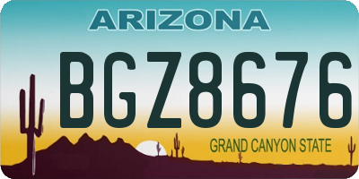 AZ license plate BGZ8676